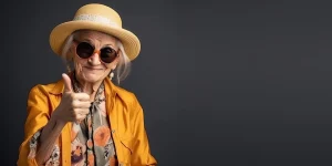 Image of a happy lady with thumb up