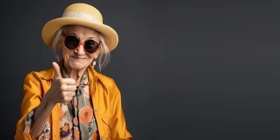 Image of a happy lady with thumb up